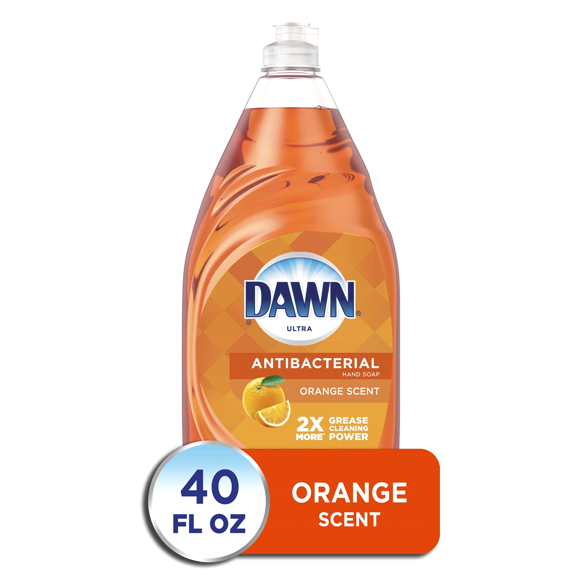 slide 1 of 1, Dawn Ultra Orange Scent Antibacterial Dishwashing Liquid, 40 fl oz