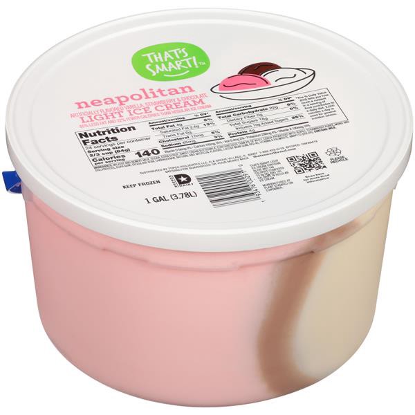 slide 1 of 1, That's Smart! Neapolitan Vanilla, Strawberry & Chocolate Light Ice Cream, 1 gal