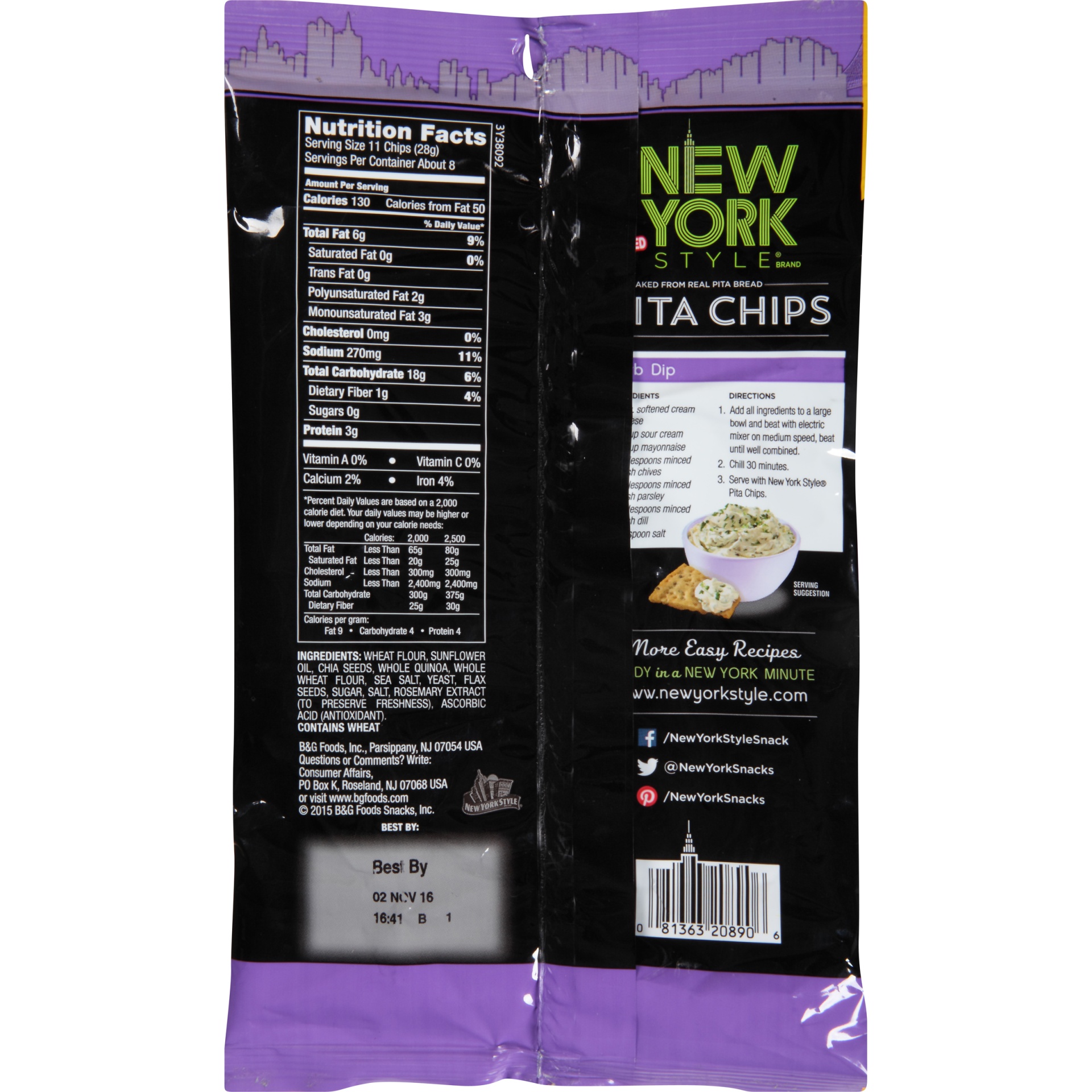 slide 2 of 6, New York Style Pita Chips 8 oz, 8 oz