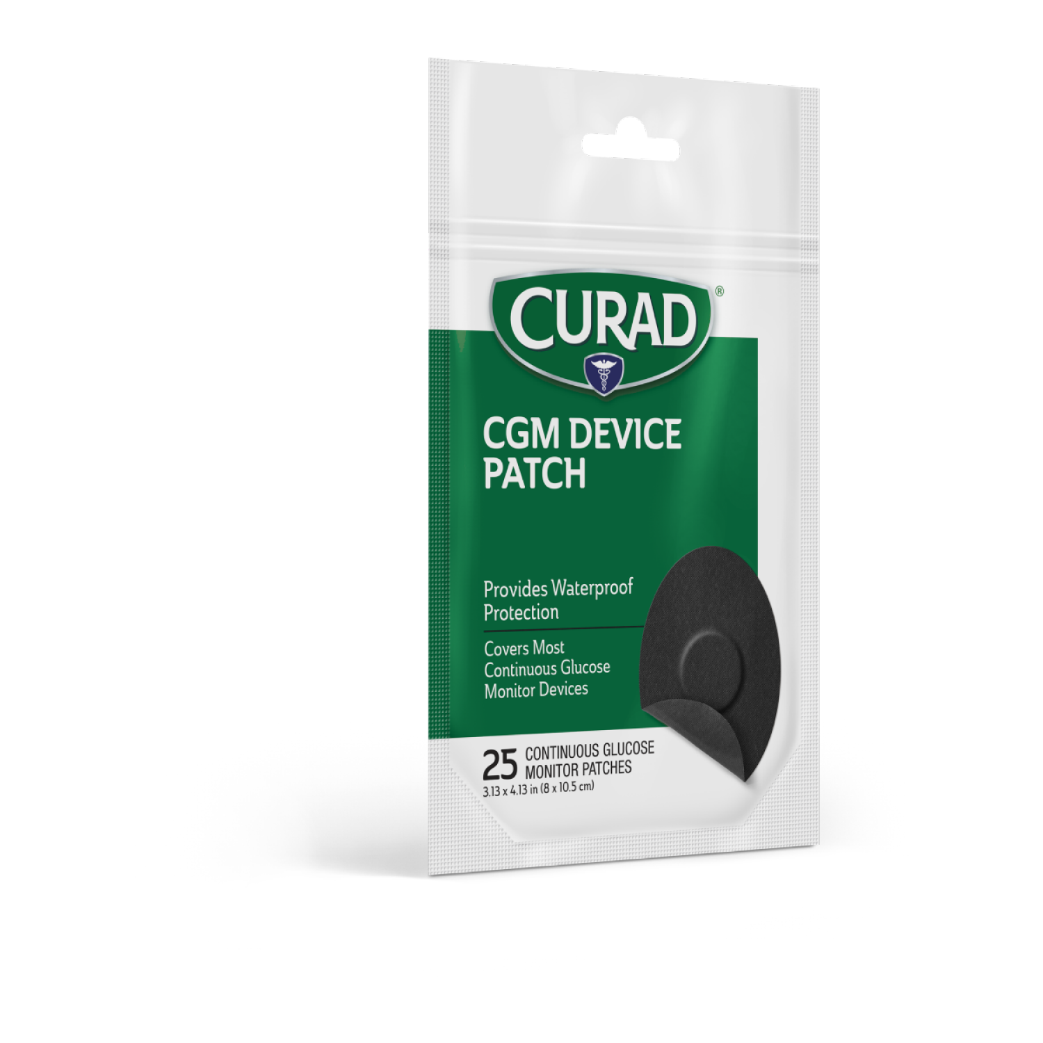 slide 3 of 3, CURAD Black CGM Device Patches, 1 ct