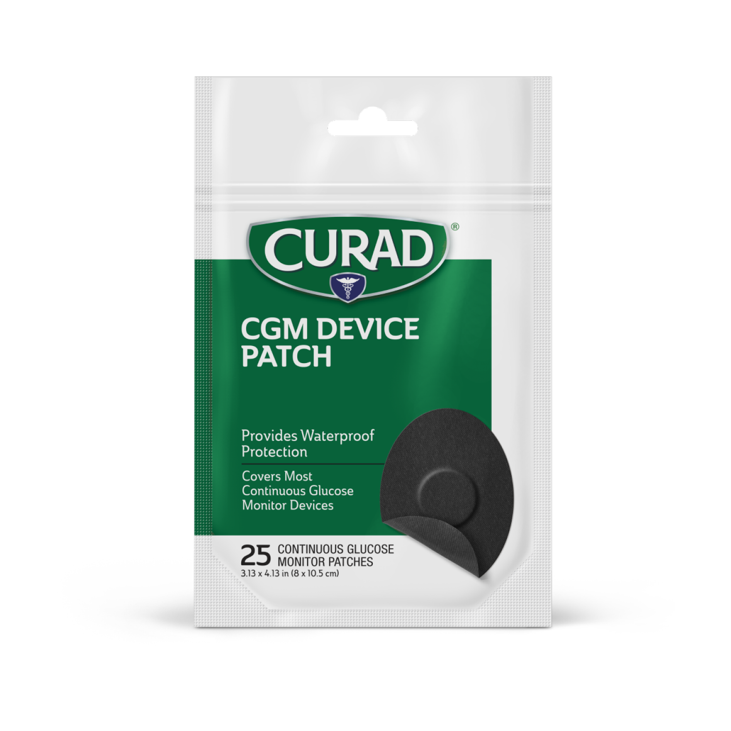 slide 1 of 3, CURAD Black CGM Device Patches, 1 ct