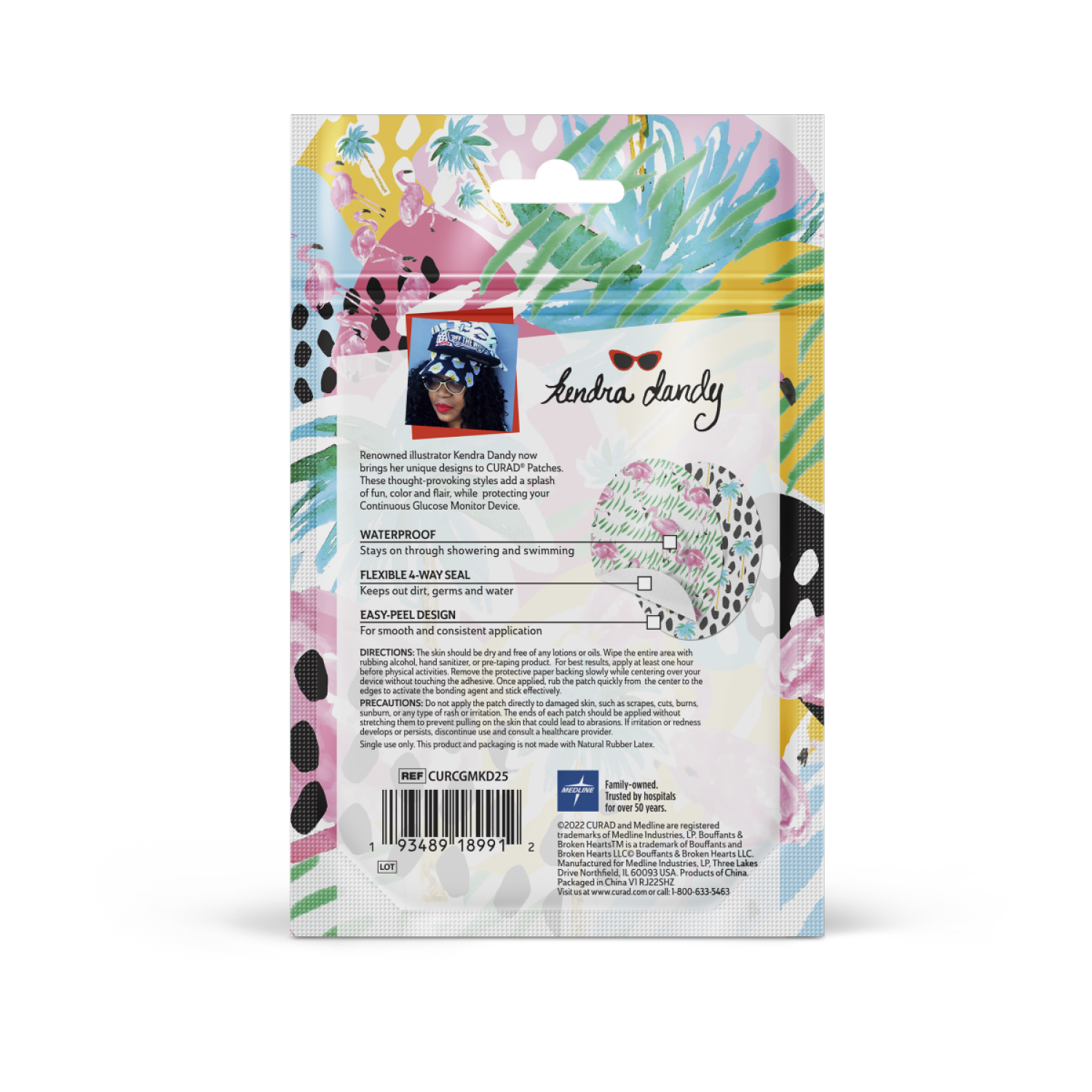 slide 2 of 4, CURAD Kendra Dandy CGM Device Patches, 1 ct