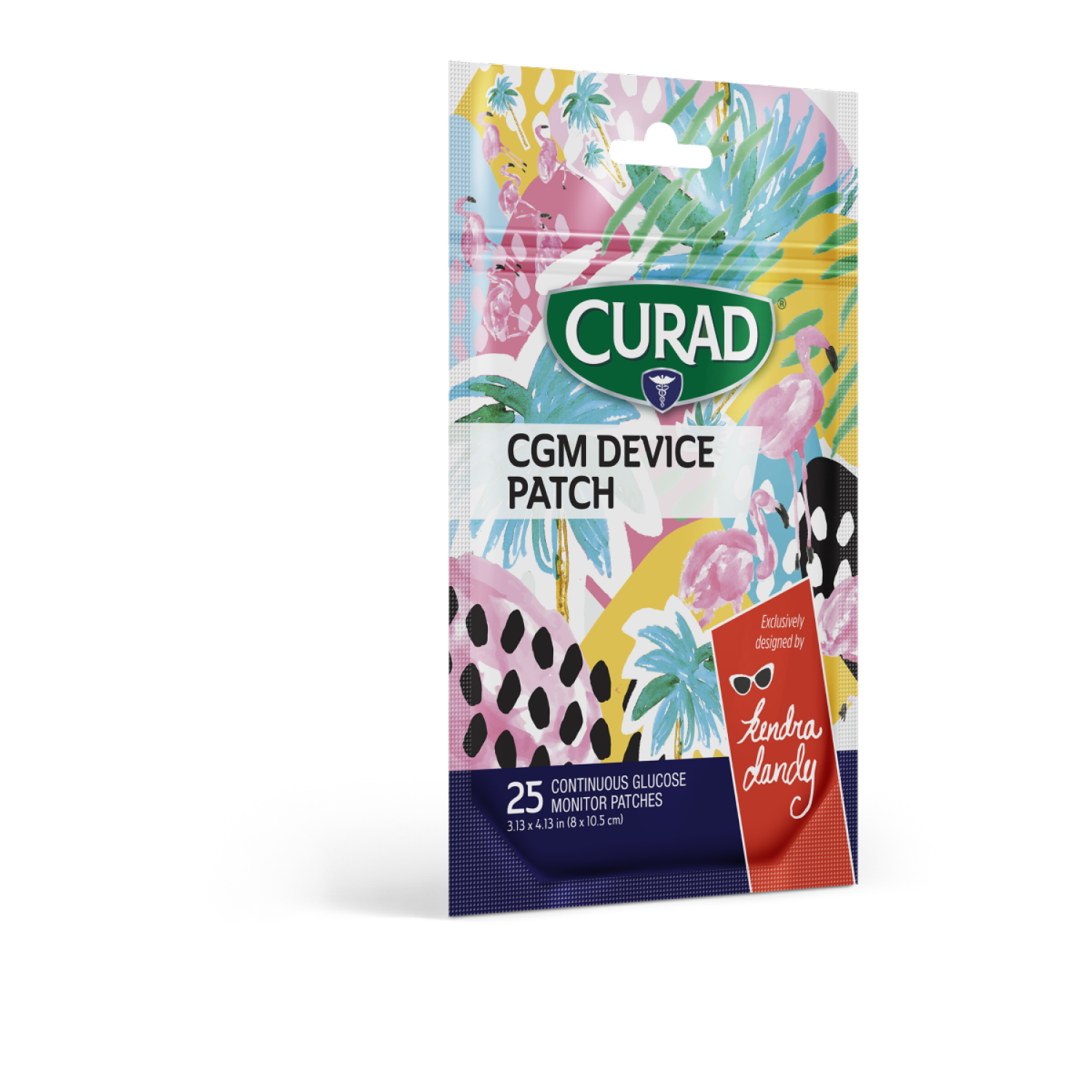 slide 3 of 3, CURAD Kendra Dandy CGM Device Patches, 1 ct