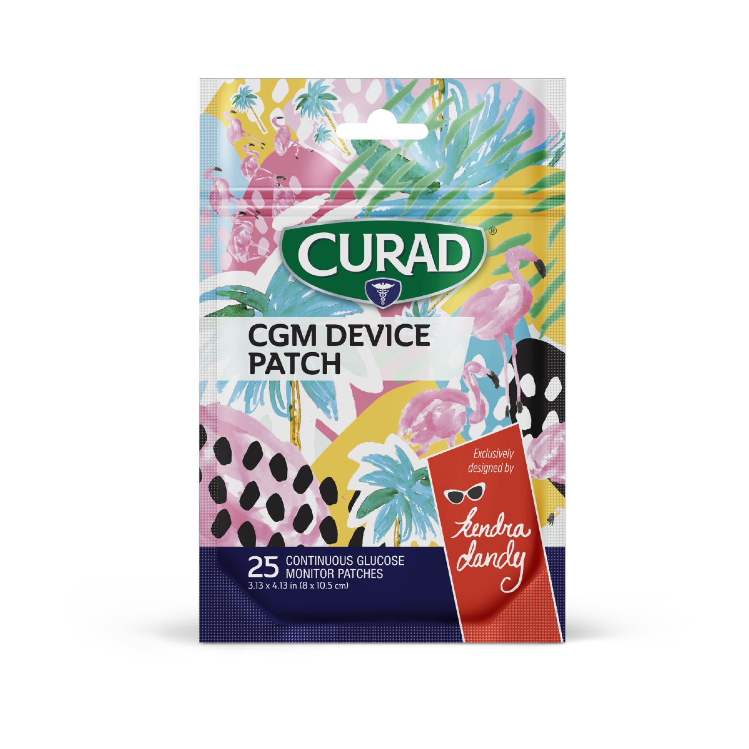 slide 1 of 3, CURAD Kendra Dandy CGM Device Patches, 1 ct