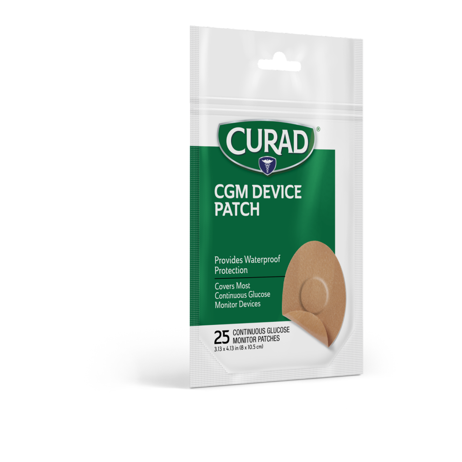 slide 3 of 3, CURAD Tan CGM Device Patches, 1 ct