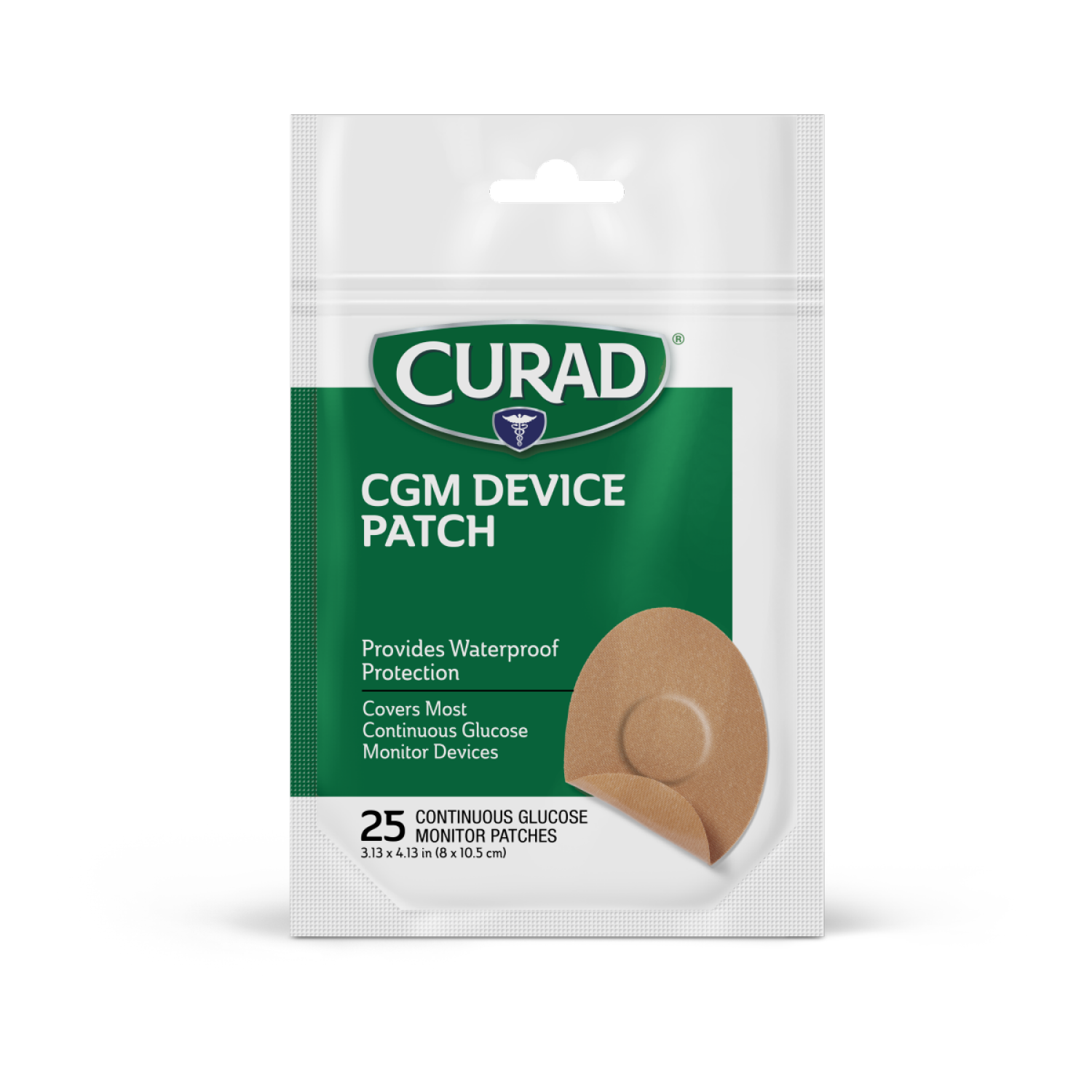 slide 1 of 3, CURAD Tan CGM Device Patches, 1 ct