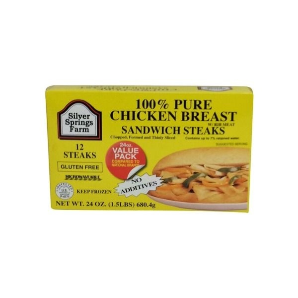 slide 1 of 1, Silver Spring Farm 100% Chicken Steaks, 25 oz