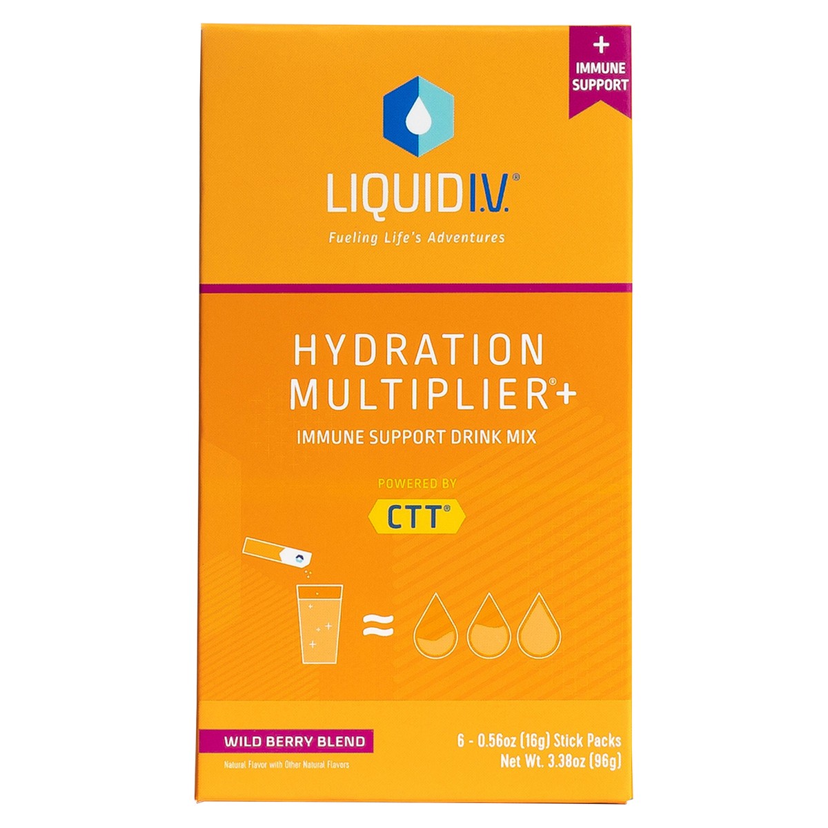 slide 8 of 11, Liquid I.V. 6CT IMMUNE SUPPORT WILD BERRY BLEND, 6 ct