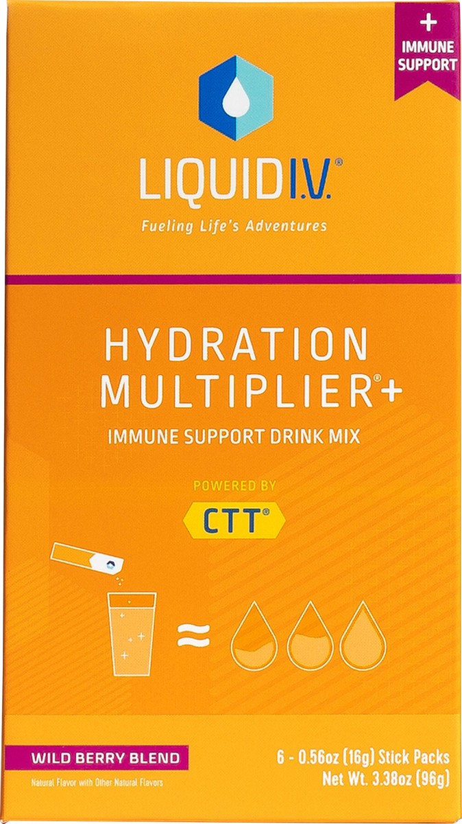 slide 4 of 11, Liquid I.V. 6CT IMMUNE SUPPORT WILD BERRY BLEND, 6 ct