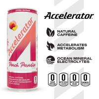 slide 17 of 22, A SHOC Accelerator Peach Paradise Energy Drink, 12 fl oz can, 12 fl oz