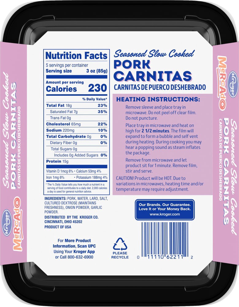slide 2 of 2, Kroger Mercado Pork Carnitas, 15 oz