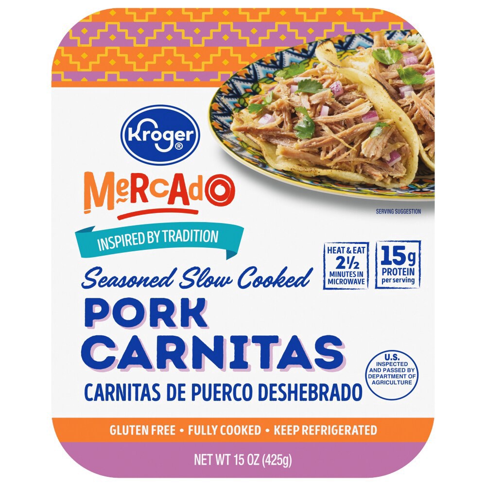 slide 1 of 2, Kroger Mercado Pork Carnitas, 15 oz