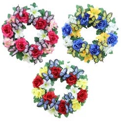 Rose And Lily Butterfly Memorial Wreath