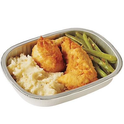 slide 1 of 1, H-E-B Meal Simple Chicken Tenders with Green Beans and Mashed Potatoes, 12 oz