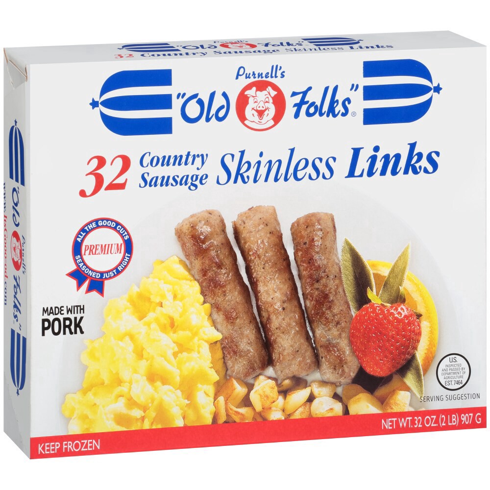 slide 3 of 4, Purnell's "Old Folks" Skinless Country Sausage Links 32 oz, 32 oz