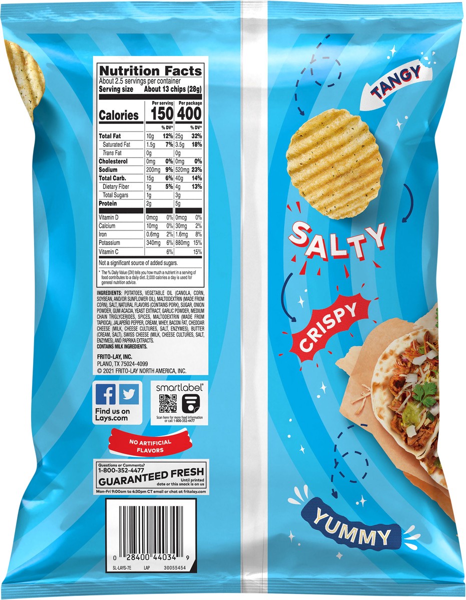 slide 7 of 7, Lay's Wavy Potato Chips Carnitas Street Taco Flavored 2 5/8 Oz, 2.62 oz