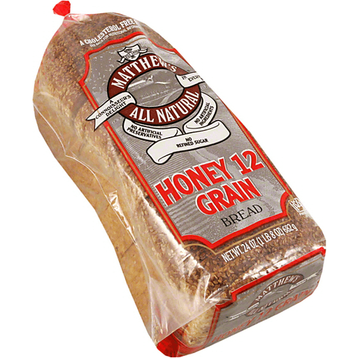 slide 1 of 1, Matthew's All Natural Honey 12 Grain Bread, 24 oz