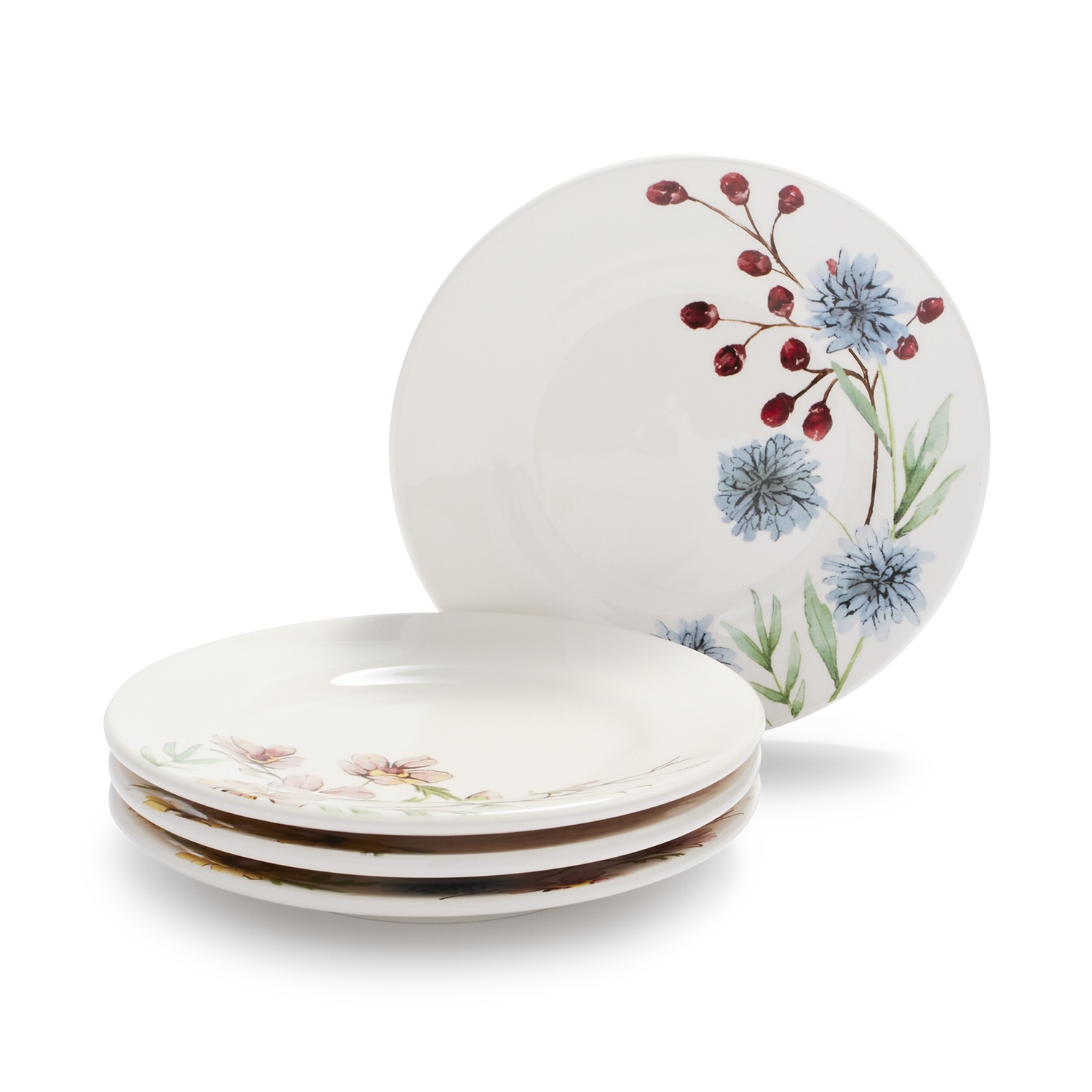 slide 1 of 1, Sur La Table Wildflower Appetizer Plates, 4 ct