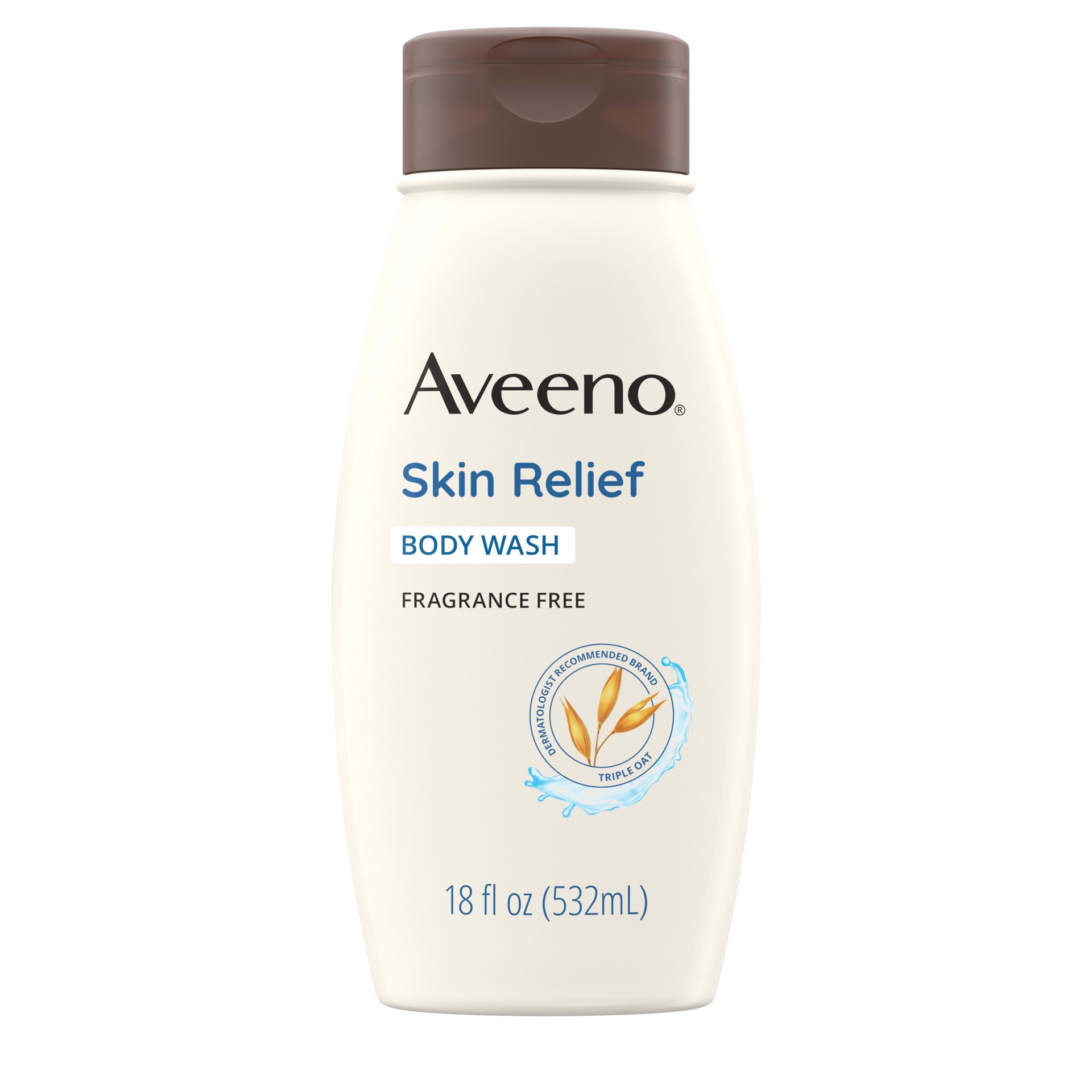 slide 1 of 10, Aveeno Skin Relief Fragrance Free Body Wash, 18 oz