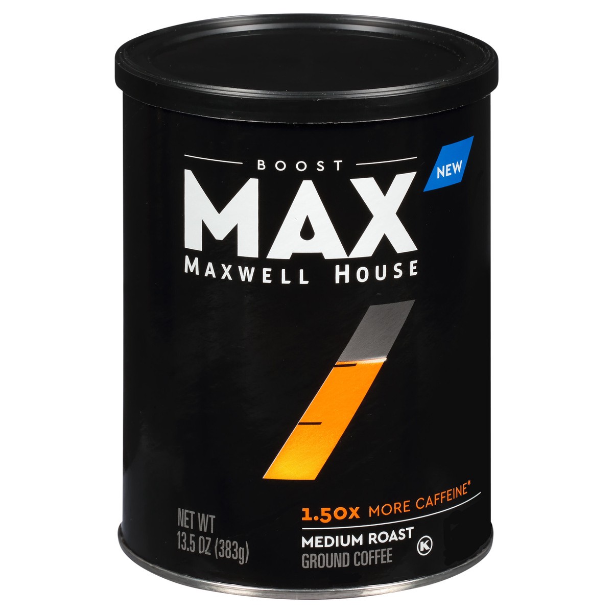 slide 1 of 7, Maxwell House Max Boost Medium Roast Ground Coffee with 1.50X More Caffeine, 13.5 oz Canister, 13.5 oz