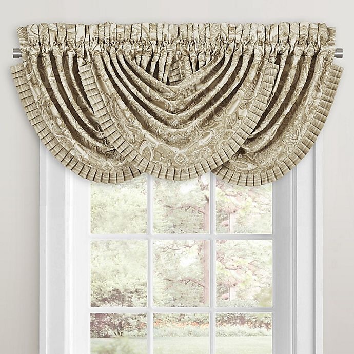 slide 1 of 4, J. Queen New York Sandstone Waterfall Window Valance - Beige, 1 ct