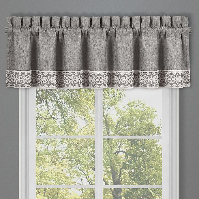 slide 1 of 4, J. Queen New York Giselle Window Valance - Charcoal, 1 ct