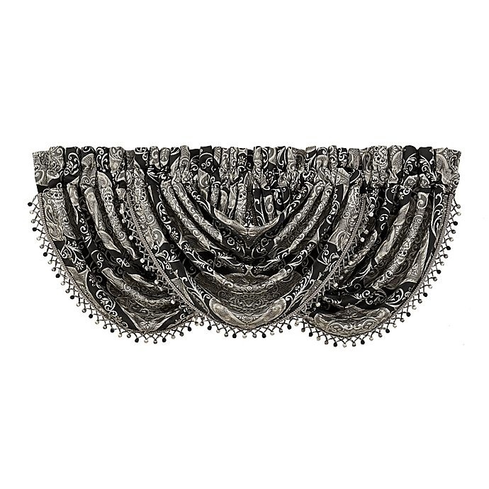 slide 2 of 4, J. Queen New York Vera Waterfall Valance - Black, 1 ct