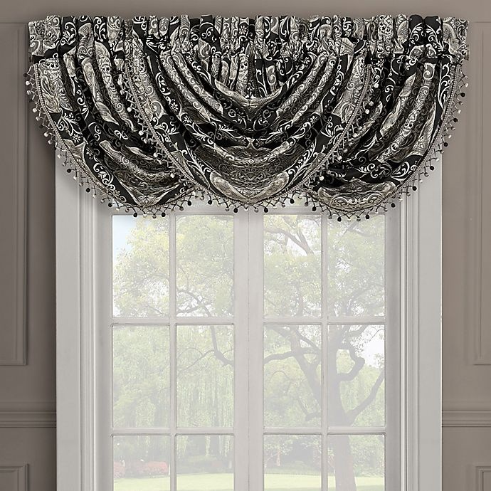 slide 1 of 4, J. Queen New York Vera Waterfall Valance - Black, 1 ct