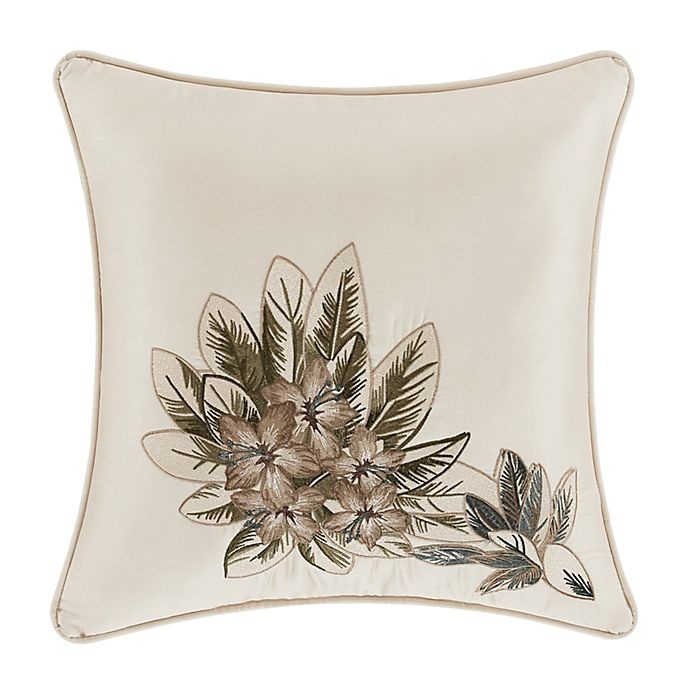 slide 1 of 3, J. Queen New York Palm Beach Square Throw Pillow - Ivory, 1 ct