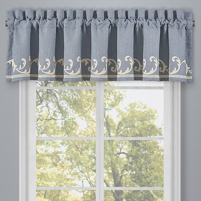 slide 1 of 3, J. Queen New York Aurora Straight Valance - Blue, 1 ct