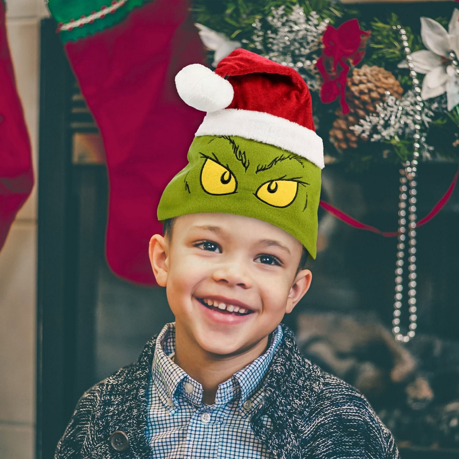 slide 2 of 5, The Grinch Novelty Santa Hat, 1 ct