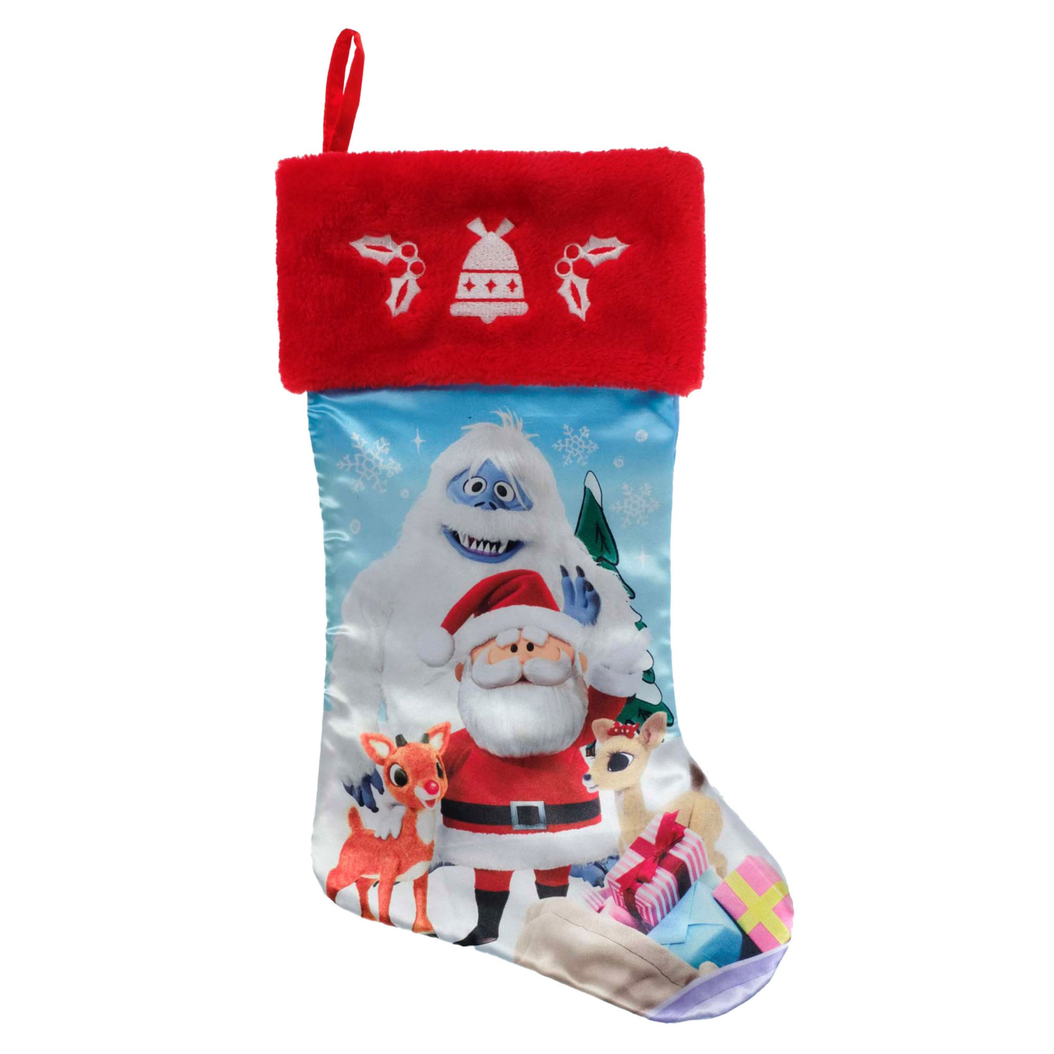 slide 2 of 3, Rudolph Grinch 20" Satin Stocking 2 Ast, 20 in