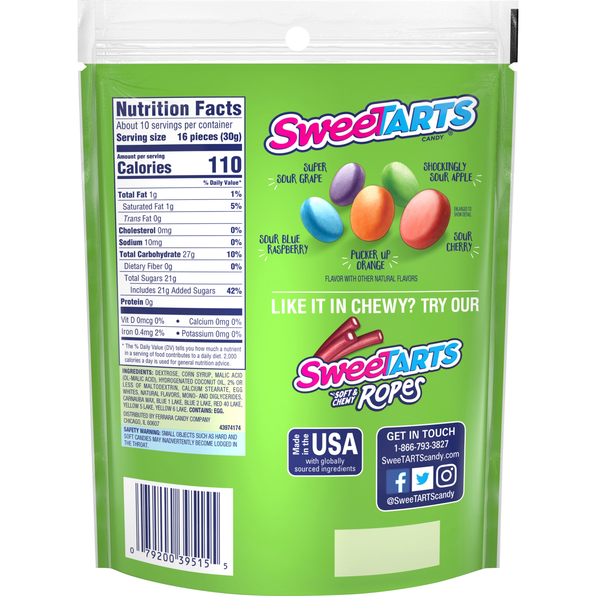 slide 6 of 8, SweeTARTS Sour Chewy Candy, 11 oz