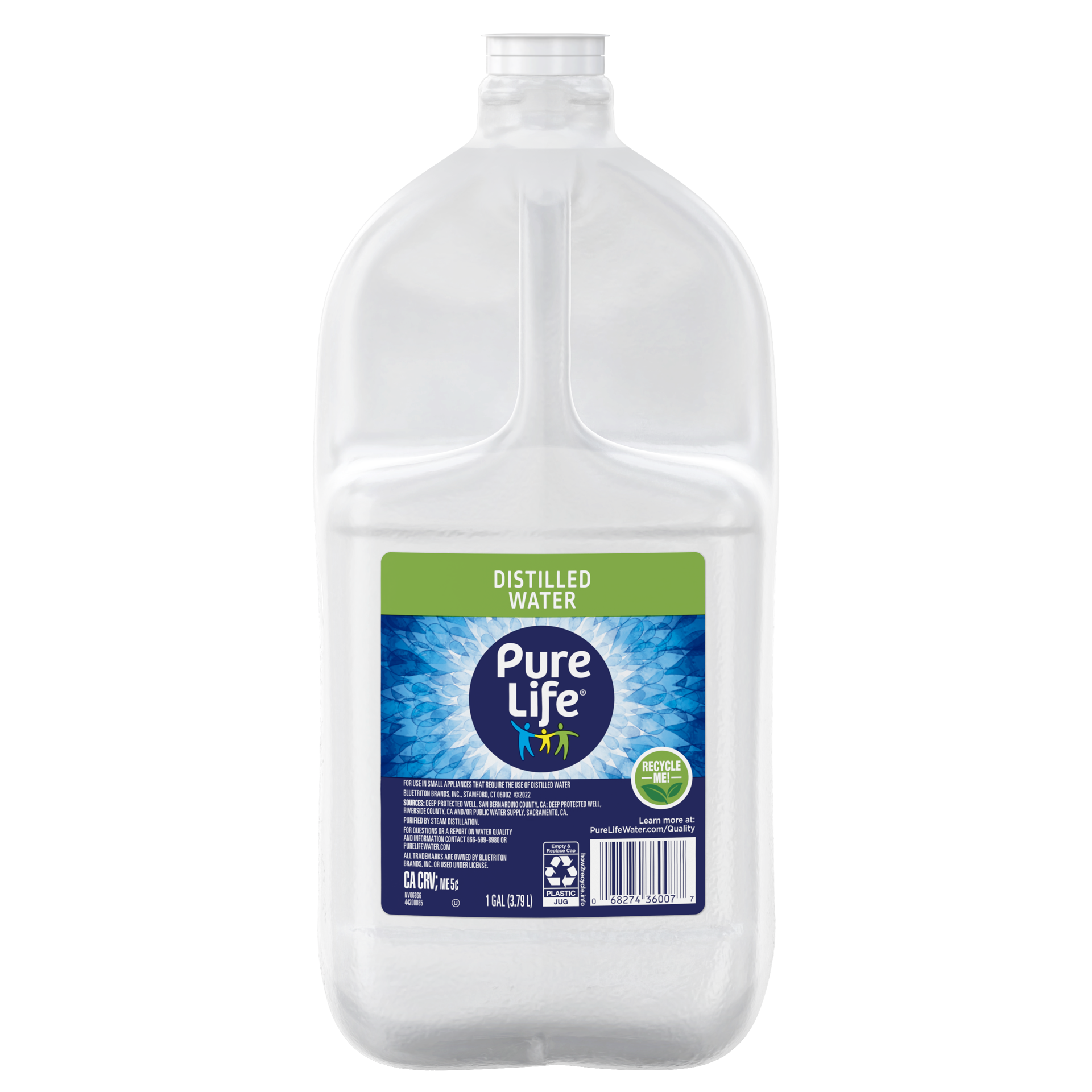 slide 1 of 7, Pure Life Distilled Water, 1-Gallon, Plastic Bottled Water ), Front Handle - 1 g, 1 g