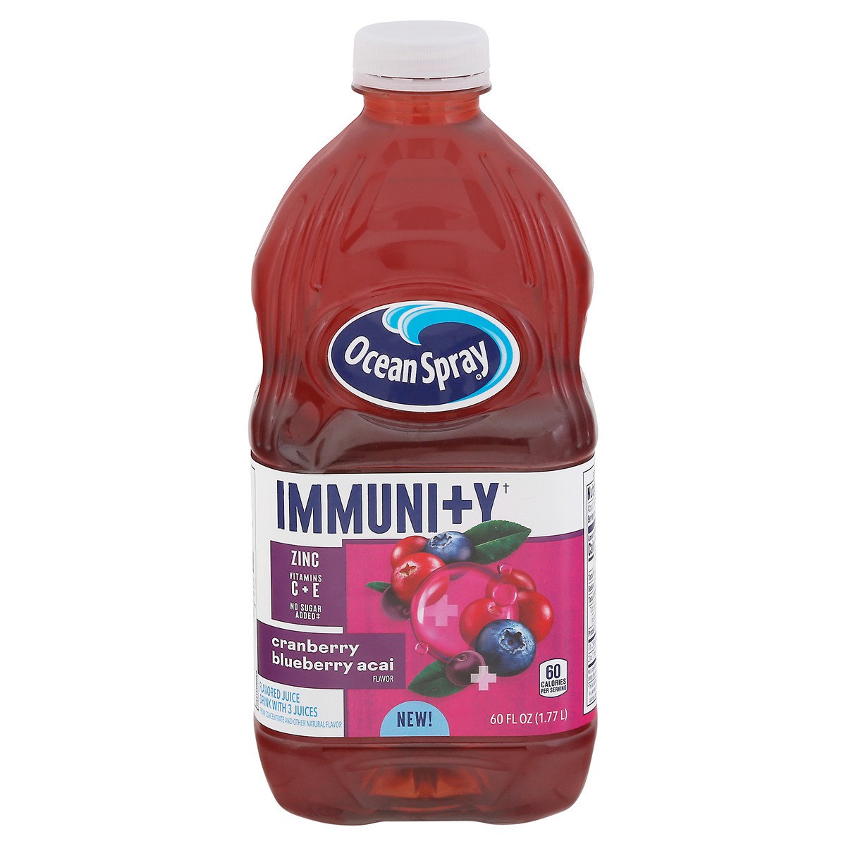 slide 1 of 1, Ocean Spray Immunity Cranberry Blueberry Acai Juice Drink - 60 fl oz Bottle, 60 fl oz