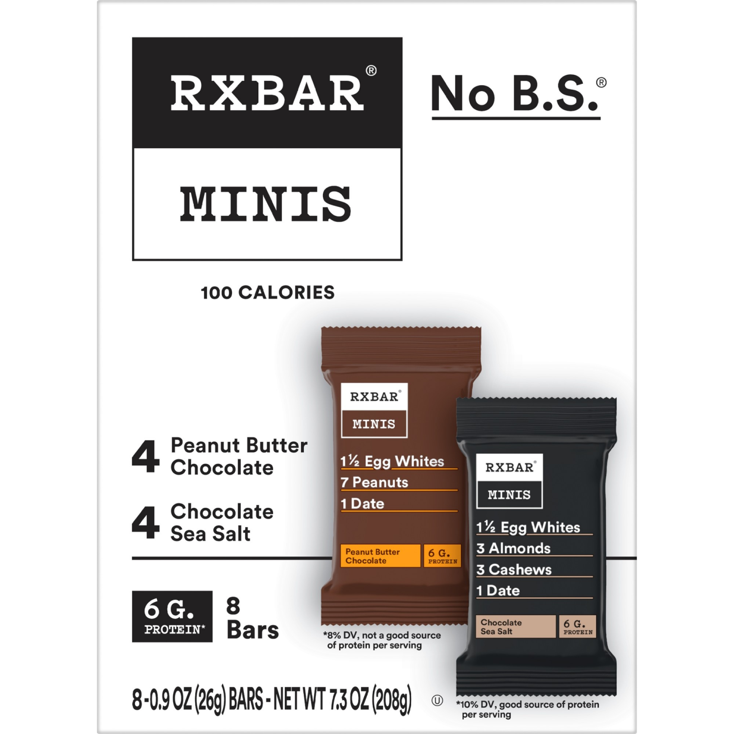 slide 4 of 8, RXBAR Minis Protein Bar 2 Flavors Variety Pack 8 Count - 7.36 Oz, 8 ct
