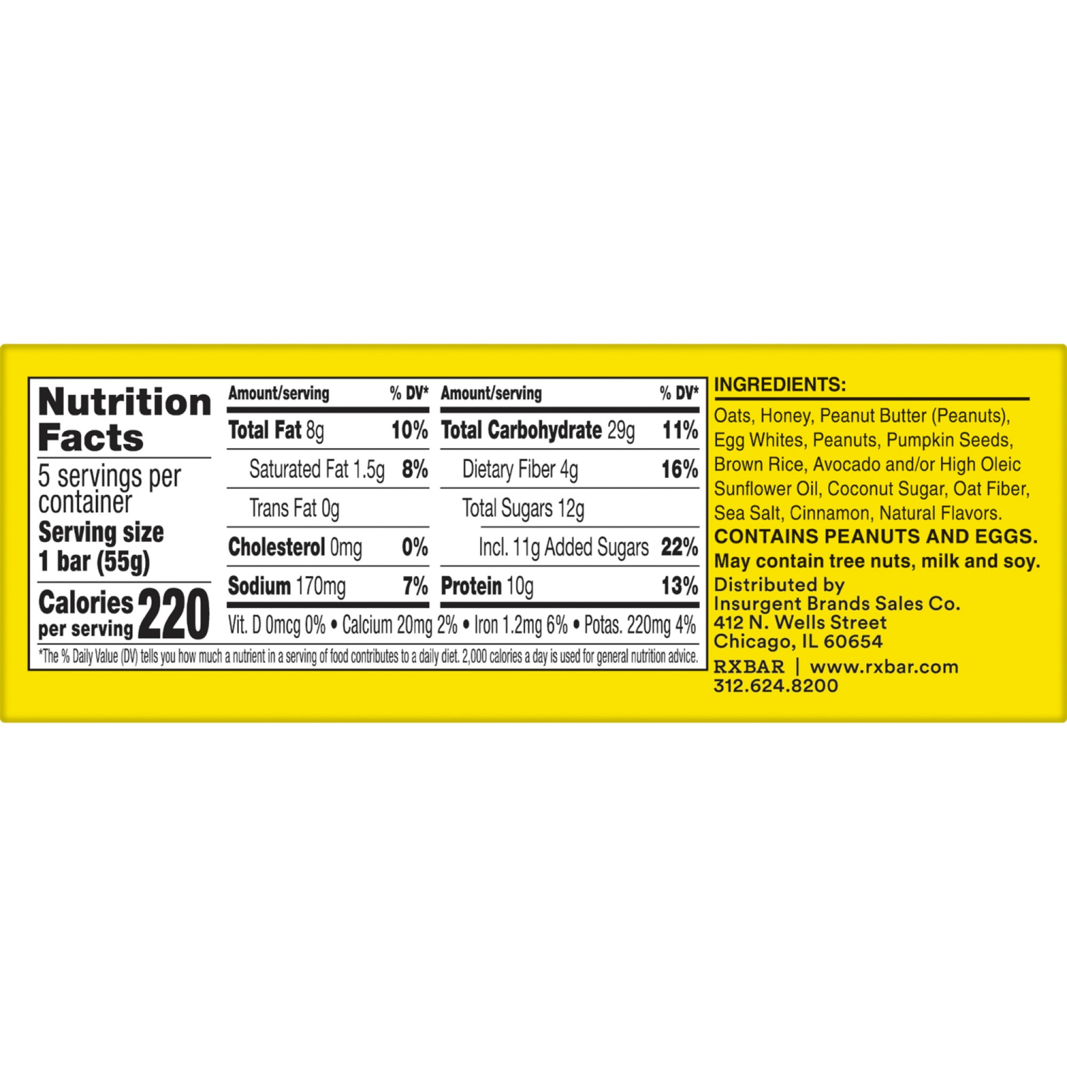 slide 7 of 8, RXBAR Nut Butter and Oat Honey Cinnamon Peanut Butter Protein Bars, 5 ct