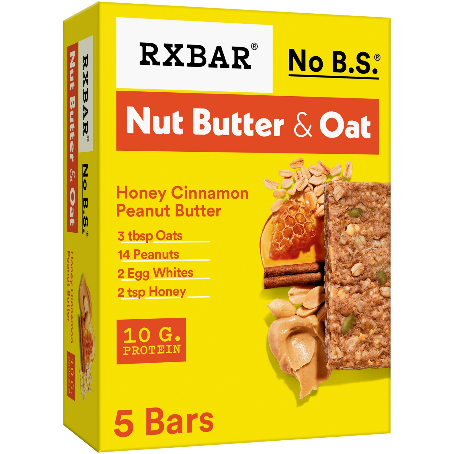 slide 1 of 8, RXBAR Nut Butter and Oat Honey Cinnamon Peanut Butter Protein Bars, 5 ct