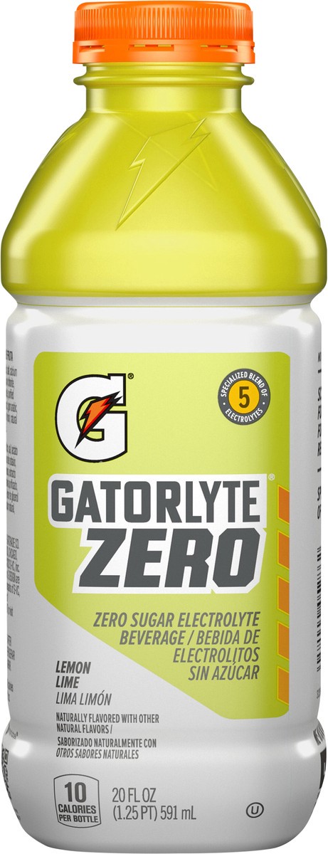 slide 5 of 5, Gatorlyte Zero Sugar Electrolyte Beverage Lemon Lime - 20 fl oz, 20 fl oz