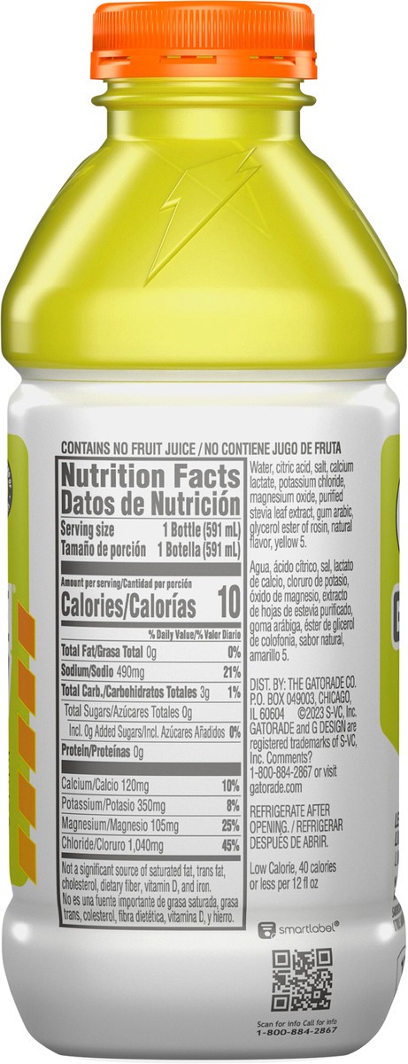 slide 4 of 5, Gatorlyte Zero Sugar Electrolyte Beverage Lemon Lime - 20 fl oz, 20 fl oz