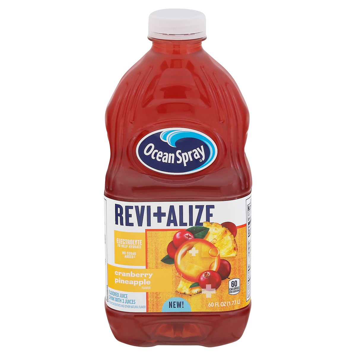 slide 1 of 9, Ocean Spray Revitalize Cranberry Pineapple Juice Drink Bottle, 60 fl oz