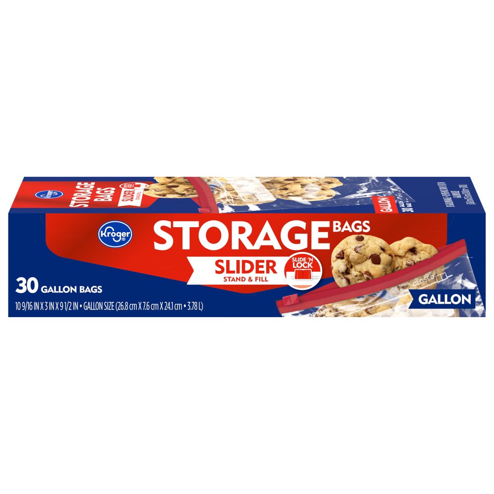 slide 6 of 6, Kroger Slider Storage Gallon Bags, 30 ct