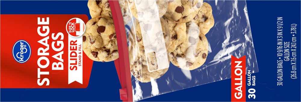 slide 5 of 6, Kroger Slider Storage Gallon Bags, 30 ct