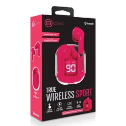 Biconic True Wireless Sport Earbuds - Clear Red