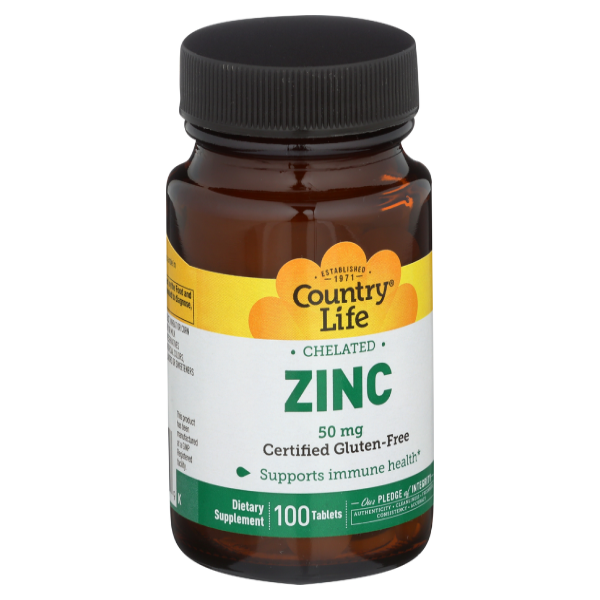 slide 1 of 1, Country Life Chelated Zinc, 100 ct