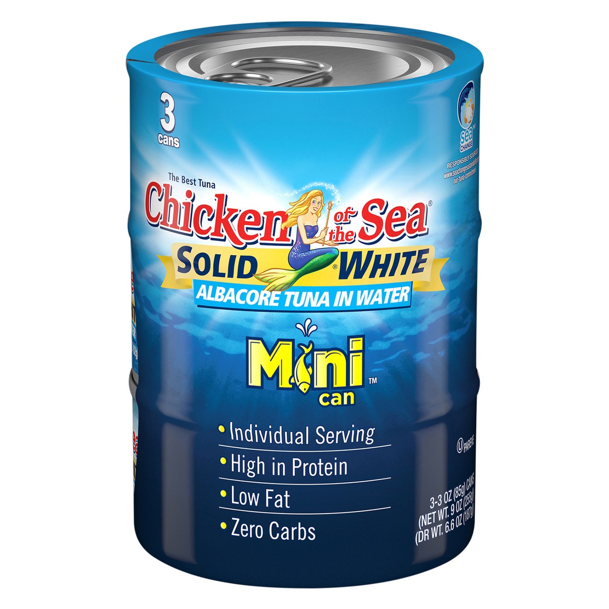 slide 1 of 7, Chicken of the Sea Solid White Albacore Tuna in Water Mini Can, 3 ct; 3 oz