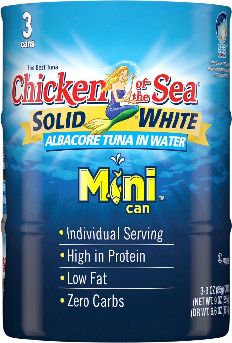 slide 5 of 7, Chicken of the Sea Solid White Albacore Tuna in Water Mini Can, 3 ct; 3 oz