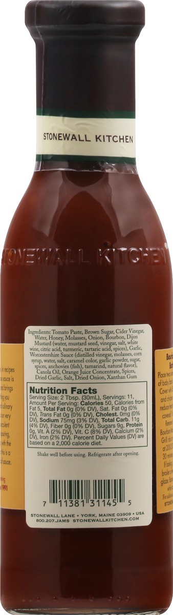 slide 12 of 12, Stonewall Kitchen Bourbon Molasses Barbecue Sause, 11 oz