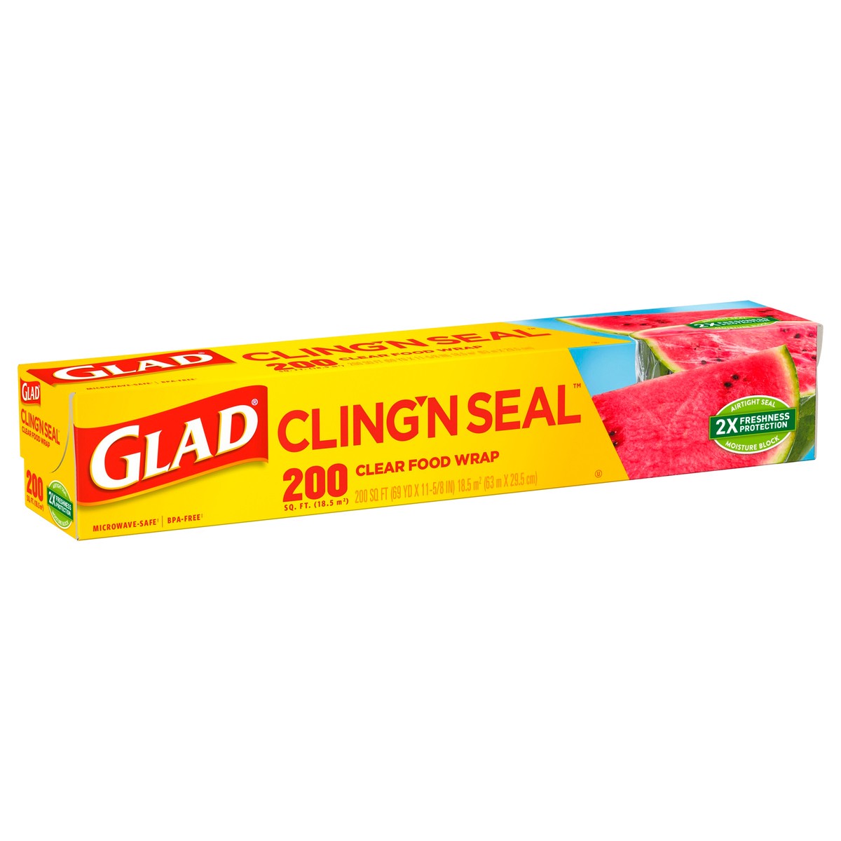slide 2 of 9, Glad ClingWrap Plastic Wrap - 200 Square Foot Roll, 200 ct