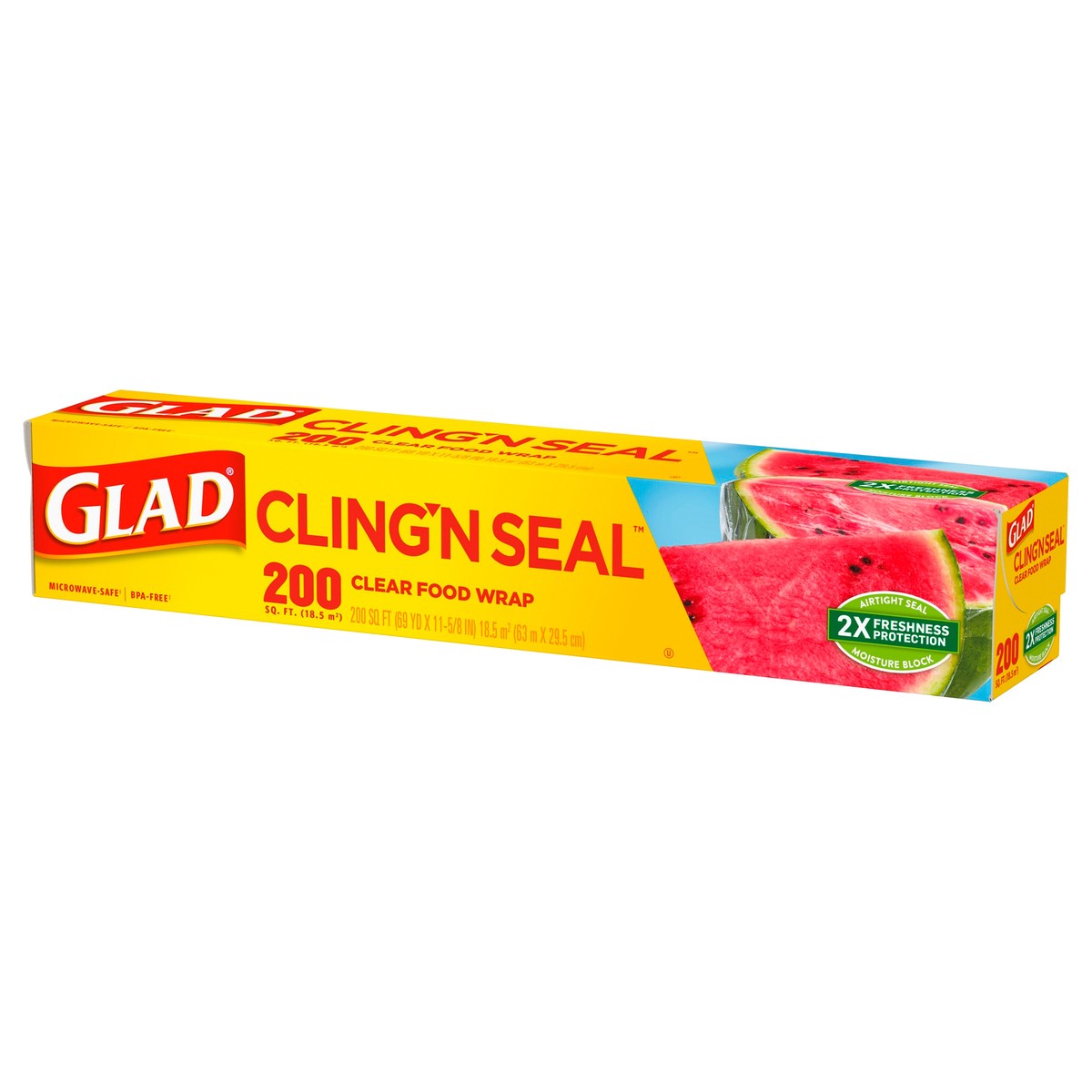 slide 3 of 9, Glad ClingWrap Plastic Wrap - 200 Square Foot Roll, 200 ct